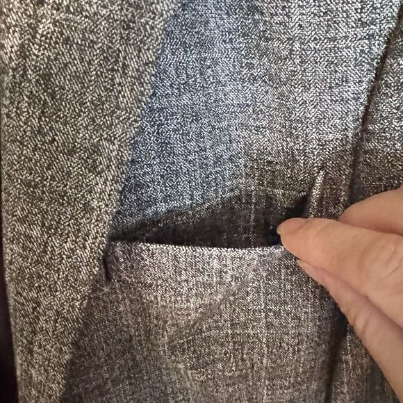 Topman Crosshatch Gray Blazer Men’s 36R Slim Fit 2-Button Jacket - Picture 4 of 10